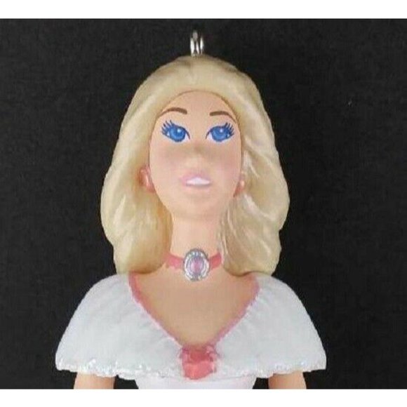 Barbie Hallmark Springtime ornament vintage 1997 New In Box Pink dress roses - Picture 6 of 12